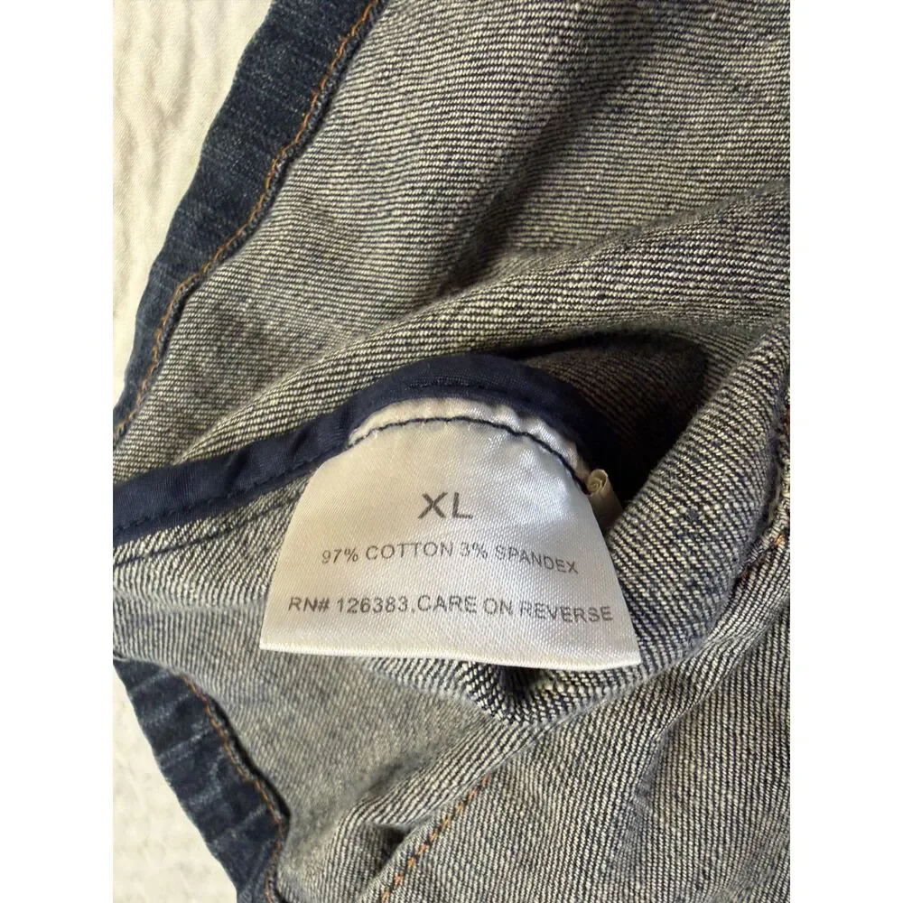 Ethyl Denim Vest with Rhinestone Accents - Picture 4 of 8